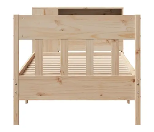 Gulta Ar Grāmatu Plauktu, Bez Matrača, 90X190 Cm, Priedes Koks Vidaxl