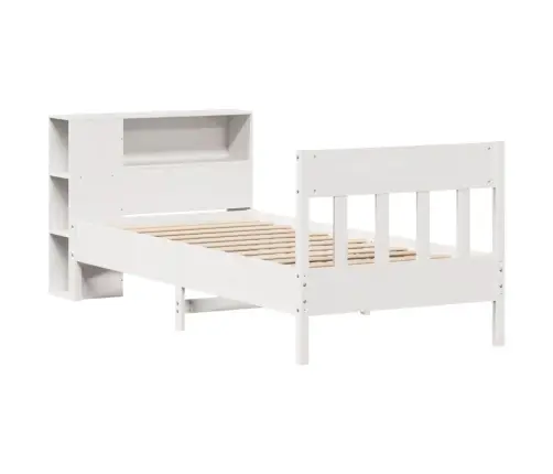 Gulta Ar Grāmatu Plauktu, Bez Matrača, 75X190 Cm, Priedes Koks Vidaxl