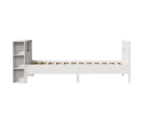 Gulta Ar Grāmatu Plauktu, Bez Matrača, 75X190 Cm, Priedes Koks Vidaxl