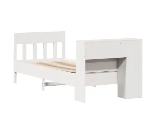 Gulta Ar Grāmatu Plauktu, Bez Matrača, 75X190 Cm, Priedes Koks Vidaxl