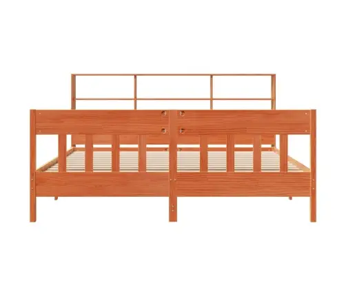 Voodiraam Ilma Madratsita, Vahapruun, 200 X 200 cm Männipuit