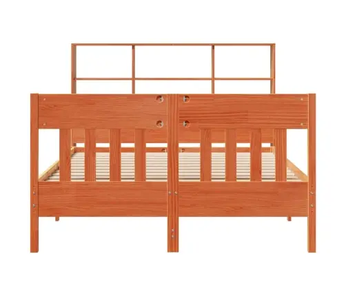 Voodiraam Ilma Madratsita, Vahapruun, 140 X 200 cm Männipuit