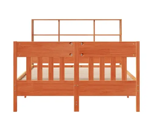 Gulta Bez Matrača, Vaska Brūnas, 120X190 Cm, Priedes Masīvkoks Vidaxl