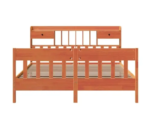 Gulta Bez Matrača, Vaska Brūnas, 200X200 Cm, Priedes Masīvkoks Vidaxl