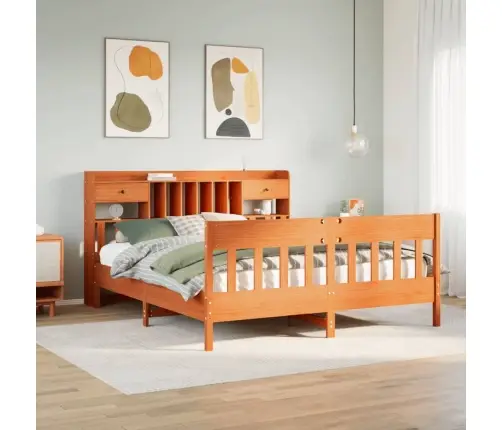 Gulta Bez Matrača, Vaska Brūnas, 200X200 Cm, Priedes Masīvkoks Vidaxl