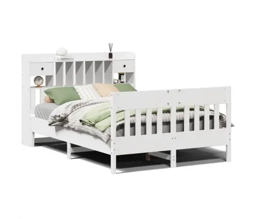 Voodiraam Ilma Madratsita, Valge, 150 X 200 cm Männipuit