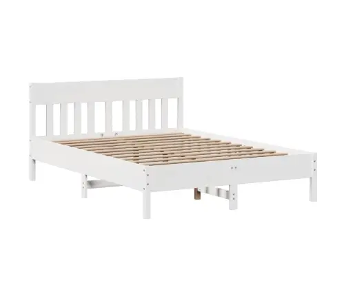Gulta Bez Matrača, Balts, 140X200 Cm, Priedes Masīvkoks Vidaxl