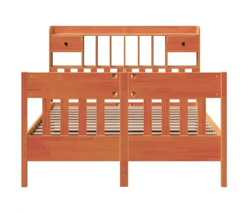 Voodiraam Ilma Madratsita, Vahapruun, 140 X 200 cm Männipuit