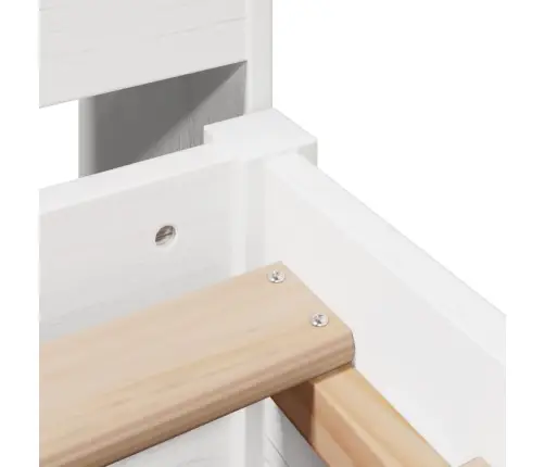 Gulta Bez Matrača, Balts, 135X190 Cm, Priedes Masīvkoks Vidaxl