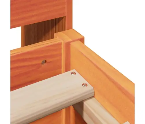 Gulta Bez Matrača, Vaska Brūnas, 135X190 Cm, Priedes Masīvkoks Vidaxl