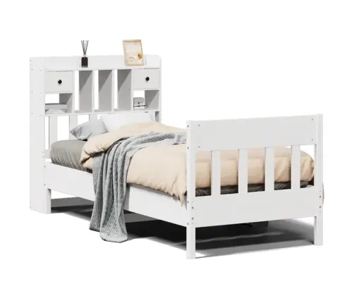 Gulta Bez Matrača, Balts, 90X190 Cm, Priedes Masīvkoks Vidaxl