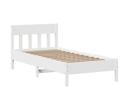 Gulta Bez Matrača, Balts, 90X190 Cm, Priedes Masīvkoks Vidaxl