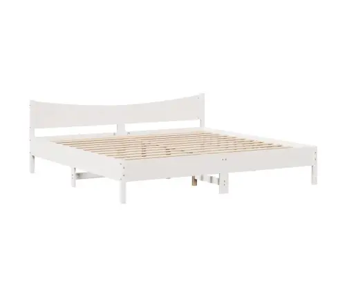 Gulta Bez Matrača, Balts, 180X200 Cm, Priedes Masīvkoks Vidaxl