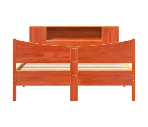 Gulta Bez Matrača, Vaska Brūnas, 135X190 Cm, Priedes Masīvkoks Vidaxl