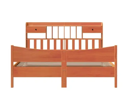 Gulta Bez Matrača, Vaska Brūnas, 200X200 Cm, Priedes Masīvkoks Vidaxl