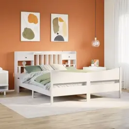 Gulta Bez Matrača, Balts, 180X200 Cm, Priedes Masīvkoks Vidaxl