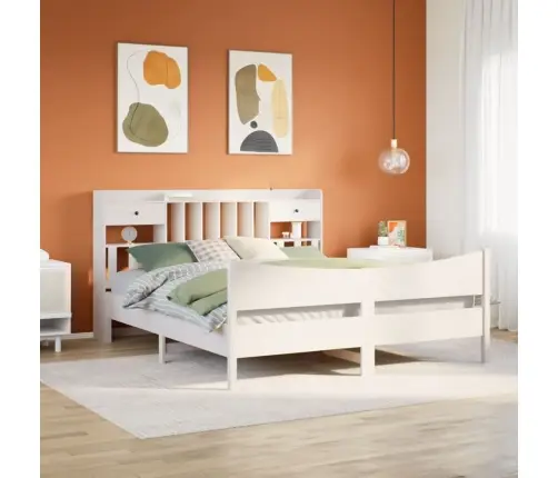 Gulta Bez Matrača, Balts, 180X200 Cm, Priedes Masīvkoks Vidaxl