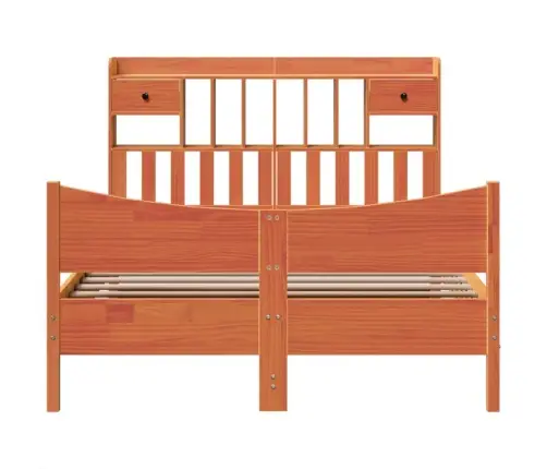 Gulta Bez Matrača, Vaska Brūnas, 160X200 Cm, Priedes Masīvkoks Vidaxl