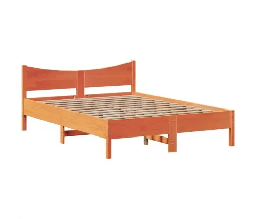 Gulta Bez Matrača, Vaska Brūnas, 160X200 Cm, Priedes Masīvkoks Vidaxl