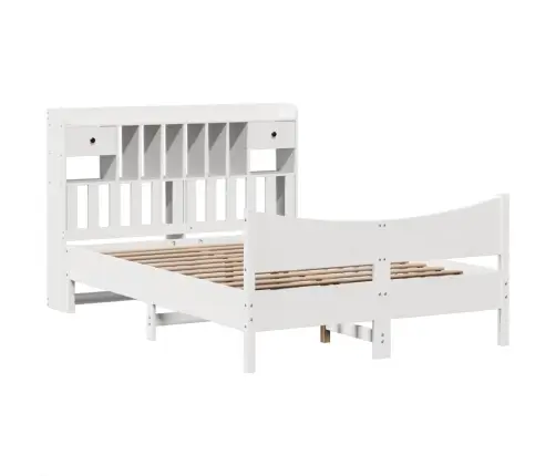 Gulta Bez Matrača, Balts, 140X190 Cm, Priedes Masīvkoks Vidaxl