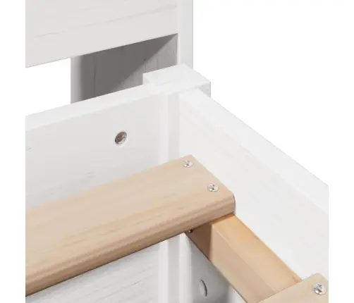 Gulta Bez Matrača, Balts, 140X190 Cm, Priedes Masīvkoks Vidaxl