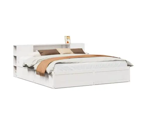 Voodiraam Ilma Madratsita, Valge, 200 X 200 cm Männipuit