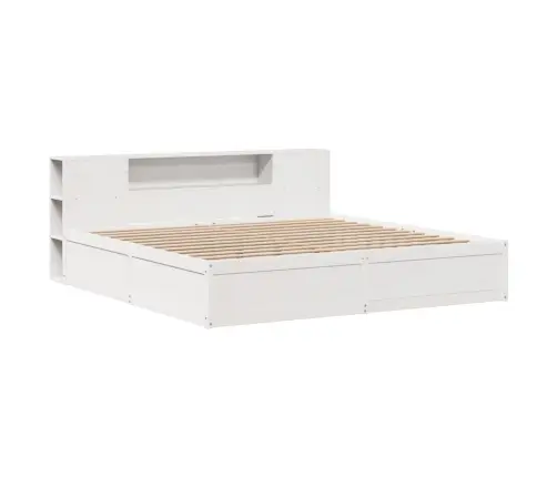 Voodiraam Ilma Madratsita, Valge, 200 X 200 cm Männipuit