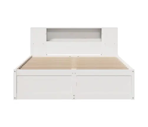 Gulta Bez Matrača, Balts, 160X200 Cm, Priedes Masīvkoks Vidaxl