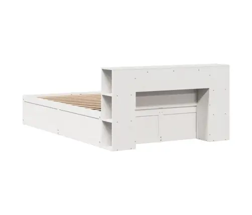 Gulta Bez Matrača, Balts, 120X190 Cm, Priedes Masīvkoks Vidaxl