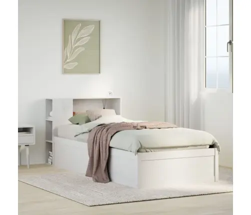 Gulta Bez Matrača, Balta, 100X200 Cm, Priedes Masīvkoks Vidaxl