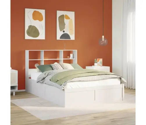 Gulta Bez Matrača, Balts, 160X200 Cm, Priedes Masīvkoks Vidaxl