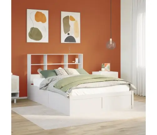 Voodiraam Ilma Madratsita, Valge, 140 X 200 cm Männipuit