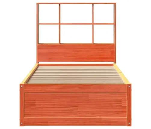 Gulta Bez Matrača, Vaska Brūna, 100X200 Cm, Priedes Masīvkoks Vidaxl