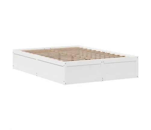 Gulta Bez Matrača, Balts, 150X200 Cm, Priedes Masīvkoks Vidaxl