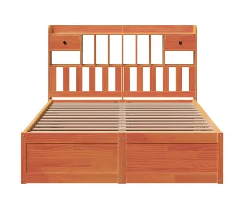 Gulta Bez Matrača, Vaska Brūnas, 150X200 Cm, Priedes Masīvkoks Vidaxl