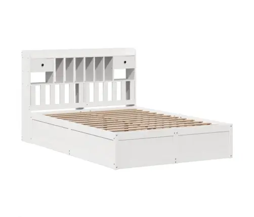 Gulta Bez Matrača, Balts, 140X200 Cm, Priedes Masīvkoks Vidaxl