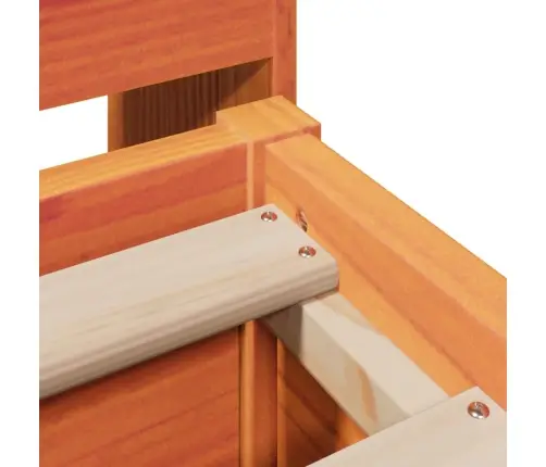 Gulta Bez Matrača, Vaska Brūnas, 140X200 Cm, Priedes Masīvkoks Vidaxl