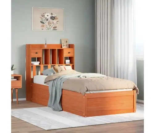 Voodi Ilma Madratsita, Vahapruun, 100 X 200 cm Männipuit