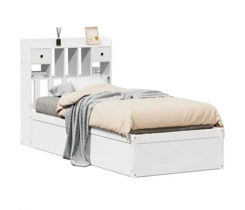 Gulta Bez Matrača, Balts, 90X200 Cm, Priedes Masīvkoks Vidaxl