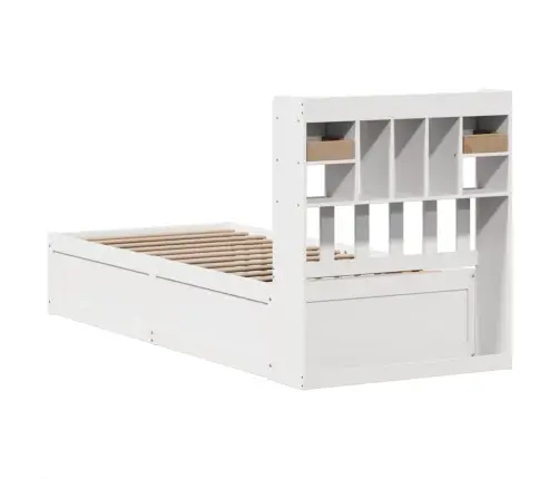 Gulta Bez Matrača, Balts, 90X200 Cm, Priedes Masīvkoks Vidaxl