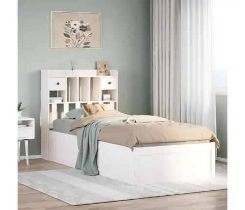 Gulta Bez Matrača, Balts, 90X200 Cm, Priedes Masīvkoks Vidaxl