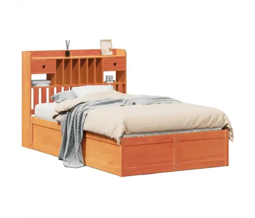 Voodiraam Ilma Madratsita, Vahapruun, 135 X 190 cm Männipuit