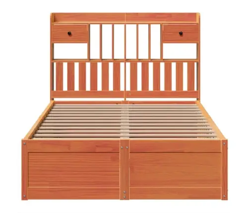 Voodiraam Ilma Madratsita, Vahapruun, 135 X 190 cm Männipuit