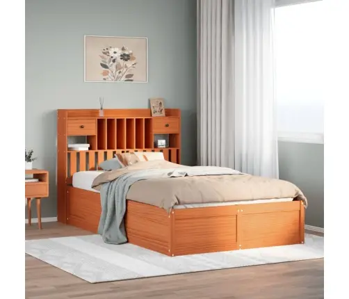 Gulta Bez Matrača, Vaska Brūnas, 120X190 Cm, Priedes Masīvkoks Vidaxl