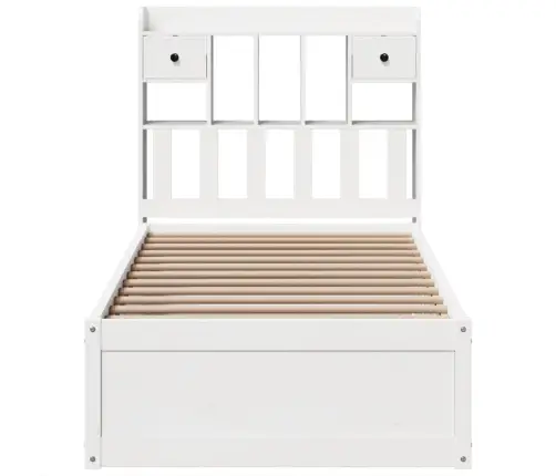 Gulta Bez Matrača, Balts, 90X190 Cm, Priedes Masīvkoks Vidaxl