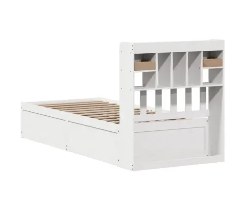 Gulta Bez Matrača, Balts, 90X190 Cm, Priedes Masīvkoks Vidaxl