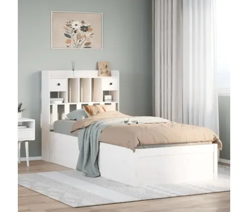 Gulta Bez Matrača, Balts, 90X190 Cm, Priedes Masīvkoks Vidaxl