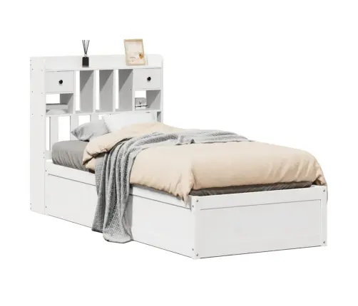 Gulta Bez Matrača, Balts, 75X190 Cm, Priedes Masīvkoks Vidaxl