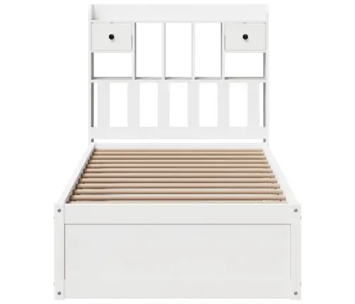 Gulta Bez Matrača, Balts, 75X190 Cm, Priedes Masīvkoks Vidaxl