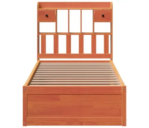 Gulta Bez Matrača, Vaska Brūnas, 90X190 Cm, Priedes Masīvkoks Vidaxl